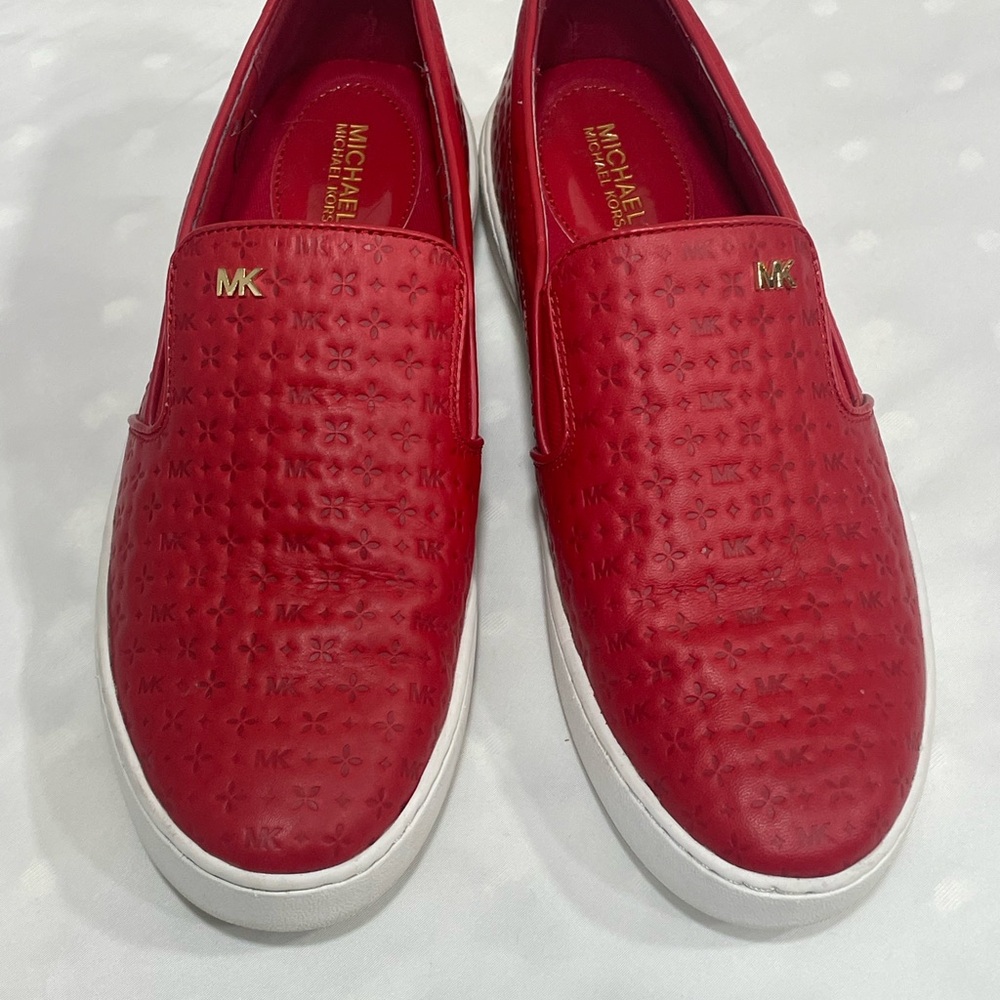 Michael Kors Red Embossed Slip-Ons